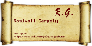 Rosivall Gergely névjegykártya